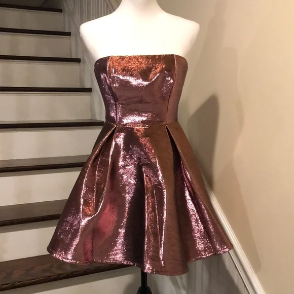 Topshop pink metallic dress deals